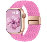 Higgs Braided Strap Compatible with Apple Watch Straps 44mm 46mm 38mm 42mm 40mm 41mm 45mm 49mm for Men Women, Nylon Elastic Magnetic Snap Strap for iWatch Series 10 9 8 7 6 5 4 3 2 1 SE Ultra