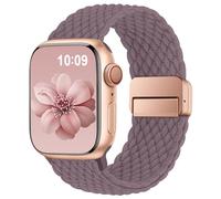 Higgs Braided Strap Compatible with Apple Watch Straps 44mm 46mm 38mm 42mm 40mm 41mm 45mm 49mm for Men Women, Nylon Elastic Magnetic Snap Strap for iWatch Series 10 9 8 7 6 5 4 3 2 1 SE Ultra