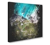 High Above Asturias In Spain Paint Splash Canvas Print | Gallery Wrapped 30mm Frame Wall Art | 14x14 inches | Ready to Hang | Modern Picture | Living Room Bedroom Lounge Office