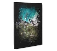 High Above Asturias In Spain Paint Splash Canvas Print | Gallery Wrapped 30mm Frame Wall Art | 30x20 inches | Ready to Hang | Modern Picture | Living Room Bedroom Lounge Office