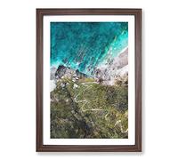 High Above Asturias in Spain Painting Framed Print | A2 Walnut Framed Wall Art | Ready to Hang | Modern Historical Picture | Living Room Bedroom Lounge Office