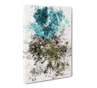 High Above Asturias In Spain Watercolour Canvas Print | Gallery Wrapped 30mm Frame Wall Art | 20x14 inches | Ready to Hang | Modern Picture | Living Room Bedroom Lounge Office