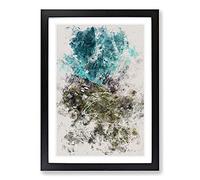 High Above Asturias in Spain Watercolour Framed Print | A2 Black Framed Wall Art | Ready to Hang | Modern Historical Picture | Living Room Bedroom Lounge Office