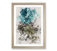 High Above Asturias in Spain Watercolour Framed Print | A2 Oak Framed Wall Art | Ready to Hang | Modern Historical Picture | Living Room Bedroom Lounge Office