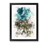 High Above Asturias In Spain Watercolour Modern Framed Print | A2 Black Framed Wall Art | Ready to Hang | Modern Historical Picture | Living Room Bedroom Lounge Office