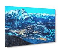 High Above Banff Canada Canvas Print | Gallery Wrapped 30mm Frame Wall Art | 30x20 inches | Ready to Hang | Modern Picture | Living Room Bedroom Lounge Office