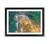 High Above Gozo Malta Painting Framed Print | A2 Black Framed Wall Art | Ready to Hang | Modern Historical Picture | Living Room Bedroom Lounge Office