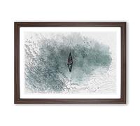 High Above The Boat in Abstract Framed Print | A2 Walnut Framed Wall Art | Ready to Hang | Abstract Vehicle Picture | Living Room Bedroom Lounge Office