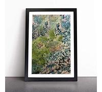 High Above the Greens in Abstract | Framed Wall Art Print | Modern Home Decor Picture | Ready to Hang Artwork for Living Room, Bedroom, Kitchen or Office | Multiple Sizes