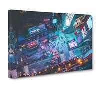 High Above Times Square Canvas Print | Gallery Wrapped 30mm Frame Wall Art | 30x20 inches | Ready to Hang | Abstract Picture | Living Room Bedroom Lounge Office