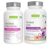 High Absorption Methylated Prenatal + Advanced Kids Multivitamin Gummy Vegan Bundle, Clean Label with Vitamin A, B, C, D3 & E, 60 Tablets + 90 Berry Flavor Gummies, Be Kind by Igennus