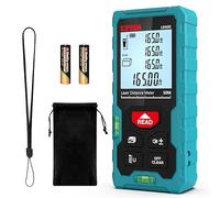 High Accuracy Laser Distance Meter 165ft/50m Kiprim LD50E Laser Measurement tool with Larger Backlit LCD,2 Bubble Levels,M/in/Ft Unit Switching and Pythagorean Mode for indoor or outdoor Use