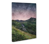 High Alpine Road In Austria Canvas Print | Gallery Wrapped 30mm Frame Wall Art | 20x14 inches | Ready to Hang | Modern Picture | Living Room Bedroom Lounge Office