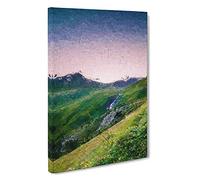 High Alpine Road in Austria Canvas Print | Gallery Wrapped 30mm Frame Wall Art | 30x20 inches | Ready to Hang | Modern Picture | Living Room Bedroom Lounge Office