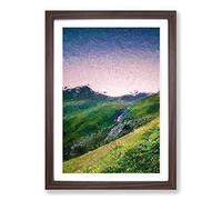 High Alpine Road in Austria Framed Print | A2 Walnut Framed Wall Art | Ready to Hang | Modern Nature Picture | Living Room Bedroom Lounge Office