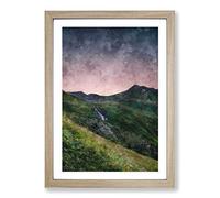 High Alpine Road in Austria Painting Framed Print | A2 Oak Framed Wall Art | Ready to Hang | Modern Historical Picture | Living Room Bedroom Lounge Office