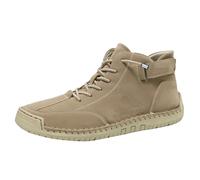 High Ankle Sports Shoes Men, High Top Leather Shoes Soft Bottom Skin Shoe Non-Slip Lightweight Hiking Shoe Flat Bottom Casual Sneakers Outdoor Trekking Footwear Fashionable Walking Footwear Khaki