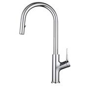 High Arc 360° Pull Faucet, Chrome Brass Sink Tap with Dual Mode Spray, Hot & Cold Water Mixer, Perfect for Modern Kitchens