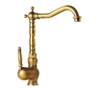 High-Arc 360° Vintage Brass Bathroom Faucet Single Handle Hot & Cold Water Ceramic Valve Antique Style Ideal for Sink and Lavabo Installations