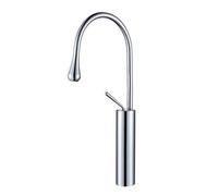 High Arc Kitchen Faucet 360° Swivel Black Brass Mixer Tap Chrome Finish Hot & Cold Water Luxury Bathroom Sink Gourmet Design Durable Stylish Made in China