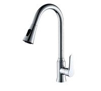 High Arc Kitchen Faucet, Single Handle Lever Hot and Cold Water Mixer Tap, Copper Alloy 360°Rotation Pull-Out Vegetable Bowl Sink, Two-Speed Switch,D(A)