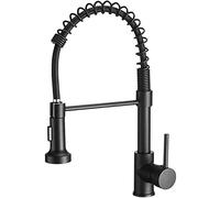 High Arc Kitchen Faucet, Solid Brass with Pull-Down Sprayer, Handle, Matte Black & Brushed d h, Modern Design for Easy Cleaning and SLE