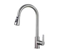 High Arc Kitchen Faucet with PullOut Spray Single Lever Swivel Spout 360° Rotation Dual Water Outlet Mode Perfect for Rinsing and Washing Dishes