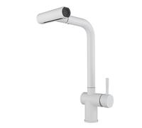 High-Arc Pull Down Kitchen Faucet with 4 Modes, 360° Swivel, Multifunctional White Sink Mixer Tap, Easy Grip Handle, Modern Cascade Design, Perfect for Home and Commercial Use