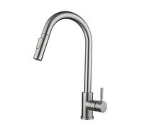 High Arc Pull Down Kitchen Faucet with Touch Sensor Stainless Steel 360° Swivel Mixer Tap 2 Spray Modes Single Lever Brushed Finish 1 Hole Installation