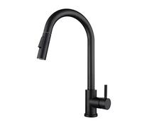 High Arc Single Handle Kitchen Sink Faucet, 360°Rotation with Pull Down Sprayer, Stainless Steel Induction Hot and Cold Mixer Tap, Stretch Touch The,Gold(Nero)