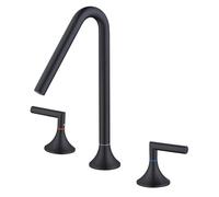 High Arc Widespread Bathroom Sink Faucet with 3 Hole Double Lever Handles