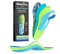 High Arch Support Insoles for Plantar Fasciitis - Welnove Comfort Work Boot Insoles - Relief Insoles for Flat Feet - Arch Pain - Heel Pain(M, Green)