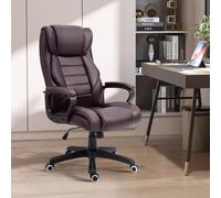 High Back 6 Points Vibration Massage Executive Office Chair, Brown Vinsetto