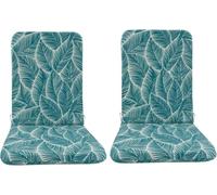 High Back Adirondack Chair Cushions 2 Pack, 45x108cm Waterproof Outdoor Seat Pads with Ties (3/5cm Thick) for Patio Lounger, Rocking & Recliner - Christmas & New Year (Blue B,5cm)