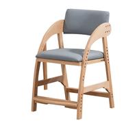 High Back Adjustable Office Chair for Study, Primary School, Writing, Dining - Solid Wood (Gray) - Design for t and Support