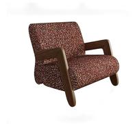 High Back Armchair, Modern Linen Fabric Accent Chair with Solid Wood Frame and Walnut Legs for Living Room, Bedroom, or Balcony