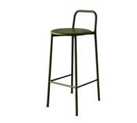 High Back Bar Stool 65cm Green Metal Chair for Restaurant Casual Dining Stylish Barstool with Comfort SupportDesign for Home and Commercial Use