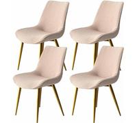 High Back Chair Covers,Dining Chair Covers, Stretch Washable Dining Room Chair Cover For Home Decor Living Room,Soft And Comfortable Thick And Durable-Beige-Set o (Color : Blu, (Color : Shallow Kha