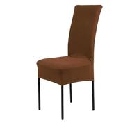 High-Back Chair Covers for Dining Room Chairs - Spandex Stretch, Universal Armless Chair Protective Slipcover, Removable & Washable for Kitchen, Wedding, Party, Banquet & Hotel, Brown, Pack of 6