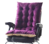 High Back Chair Cushion Soft Thick Lounge Cushion for Garden Patio Breathable Comfortable Rocking Chair Pillow Adjustable Ties Recliner Cushion - Purple 110x53x10cm