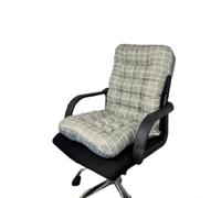 High Back Chair Cushions with Ties Thickened One-Piece Reversible Linen/Plush, Non-Slip Soft Seat Pad for Dining, Office & Garden Dual-Use Chair Cushions (Grey check,45×90cm)