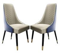 High Back Dining Chairs Set of 2 Solid Wood Legs Stylish Modern Design for Living Room Bedroom Reception - Perfect for Dining Room Furniture