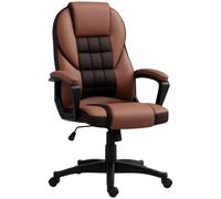HOMCOM Executive Office Chair High Back Computer Chair with Armrests Grey - Brown