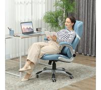 High Back Executive Office Chair w/ Adjustable Lumbar Flip-up Arms VINSETTO Blue One Size