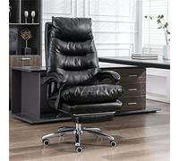 High-Back Executive Office Chair with Footrest, Reclining Function, Armrest, and Lumbar Support - Ergonomic Managerial Swivel Chair