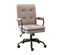 High Back Executive Office Chair with Leather Armrest and Tilting Backrest, Ergonomic Computer Desk Chair for Home Office and Gaming, Adjustable with Wheels