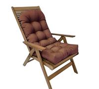 High Back Garden Chair Cushion - Waterproof, Fade-Resistant Seat Pad for Indoor/Outdoor Use, Perfect for Patio Rocking & Rattan Chairs, Dark Brown