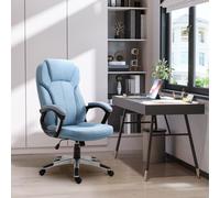 Vinsetto Linen Executive Office Chair Height Adjustable Swivel Chair VINSETTO Blue One Size