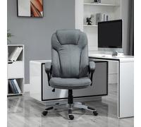 Vinsetto Linen Executive Office Chair Height Adjustable Swivel Chair, Grey - Grey