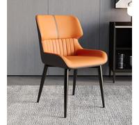 High Back Leather Dining Chair with Metal Legs - Stylish Seating for Kitchen, Restaurant, or Office - Comfortable Design